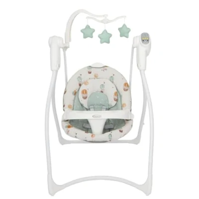 Image de Graco Lovin&#039; Hug Balançoire avec 6 Vitesses de Balancement, Musique, 4 Positions d&#039;inclinaison, Pliable pour Le Rangement, Convient la Naissance à Environ Mois (0 9 kg) Mode Up &amp; Away