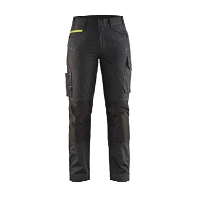 Image de Blaklader 71951330 PANTALON DE SERVICE POUR DAMES AVEC STRETCH, Noir/jaune, taille C42