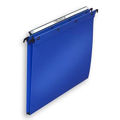 Image de L&#039;oblique A Z Elba 100330376 Lot de 10 Dossiers Suspendus Tiroir Fond 15 mm A4 Poly Pro Opaque Bleu