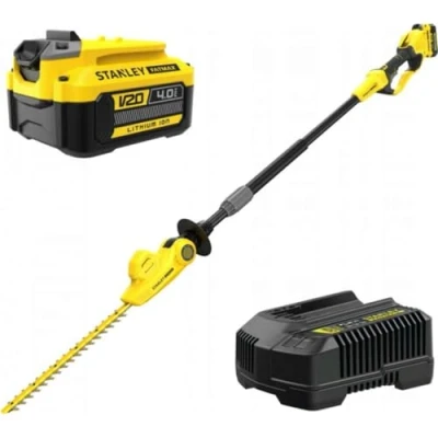 Image de STANLEY FATMAX Taille haie à batterie Lithium, longueur de la lame 45 cm, tête pivotante, poignée ergonomique 18 V 4,0 Ah, SFMCPH845M1 QW