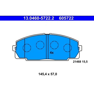 Image de ATE 13.0460 5722.2 Jeu de plaquettes frein contact signal d&#039;usure exclu TOYOTA: Dyna Сamion à Plateau / Сhâssis, HIACE 4 Bus, Kasten