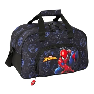 Image de Safta Spiderman Attack Sac de Sport, à Dos, idéal pour Enfants différents âges, Confortable et Polyvalent, qualité résistance, 40 x 23 24 cm, Noir, M, Décontracté
