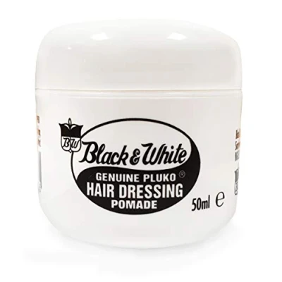 Image de Noir Et Blanc Pommade Véritable De Coiffure Pluko (50 Ml)