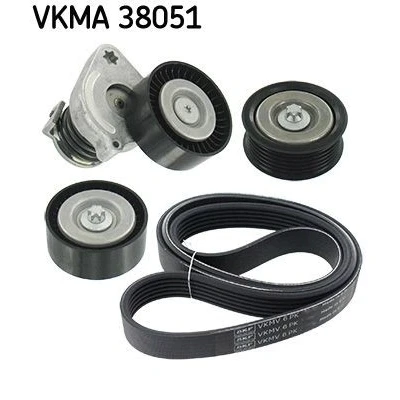 Image de SKF VKMA 38051 Jeu de courroies trapézoïdales à nervures MERCEDES BENZ: Classe C Berline, SLK, E Berline