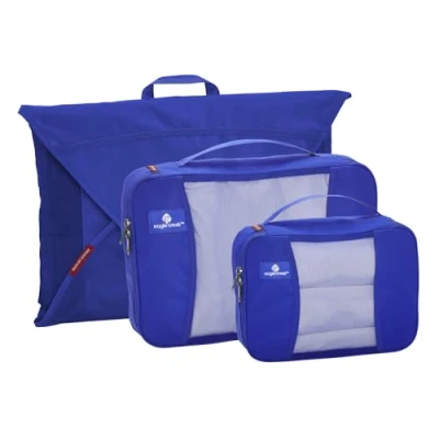 Image de Eagle Creek Pack it Kit de démarrage 3 pièces (Chemise à vêtements Moyenne/Cube Moyen/Petit Cube), Bleu mer, Set,