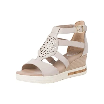Image de Tamaris Comfort Sandales compensées, Femme, Taille: 40, Offwhite Cuir