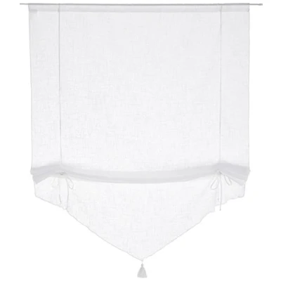 Image de Linder 0171 /10/338 Store Pointe Relevable Aspect Lin Blanc Passe Tringle 90 x 165 cm