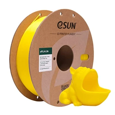 Image de eSUN PLA Lite Filament 1.75mm, Modifié Imprimante 3D PLA, Précision Dimensionnelle +/ 0.03mm, 1KG Bobine (2.2 LBS) d&#039;impression pour 3D, Jaune