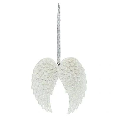 Image de Something Different Décoration à Suspendre Double Aile d&#039;ange pailletée H : 13 cm, l 7 P 1 cm Lot de 24, AO_33327, Blanc