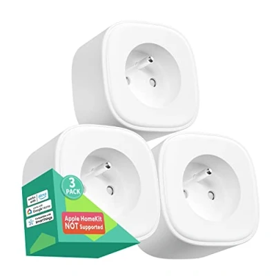 Image de Meross Prise Connectée WiFi (Type E), Intelligente Compatible avec Alexa, Google Home et SmartThings, Lot de 3 Française Programmable Contrôle à Distance