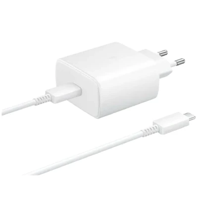 Image de Samsung USB C Chargeur Rapide 45W + Câble EP TA845 Blanc