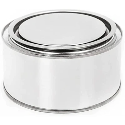 Image de BenBow boîte en fer blanc 4x 250 ml avec capot à enfoncer hermétique, opaque, vide, ronde récipient de rangement
