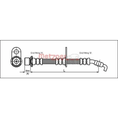 Image de METZGER 4111427 Flexible De Frein 466 TOYOTA: RAV4 II SUV, I SUV Cabriolet