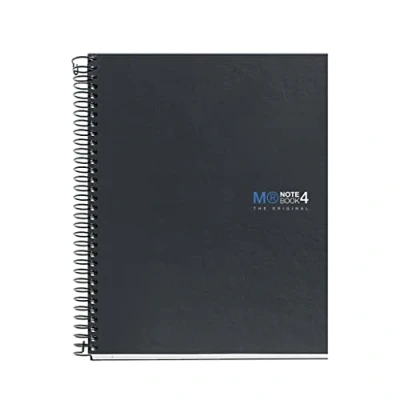 Image de Miquelrius Carnet de notes A5 (148 x 210 mm), 4 Colour Stripes, 160 Feuilles quadrillées 5 mm, Papier extra opaque 70 g/m², 2 Trous perforation, Couverture rigide, Couleur graphite