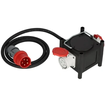 Image de Brennenstuhl Distributeur de Courant Compact en Caoutchouc/Distributeur Caoutchouc (câble 2 m, x CEE 400V/32A, Utilisation du Chantier et extérieure permanente, fabriqué