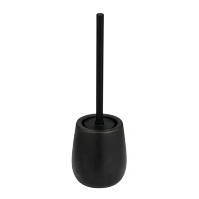Image de WENKO Brosse WC Nerno Noir avec Manche en Acier Inoxydable