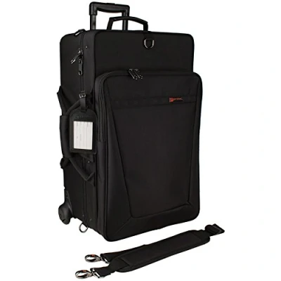 Image de Protec iPac Valise triple trompette à roulettes Noir