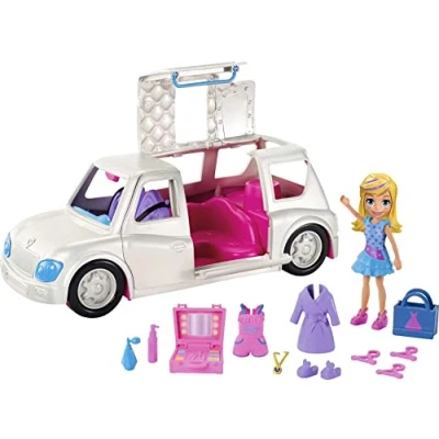 Image de Polly Pocket GDM19 Limousine Mallette avec poupée et Accessoires, Jouet pour Filles 4+ Ans, GDM19, Multicolore, Piccolo