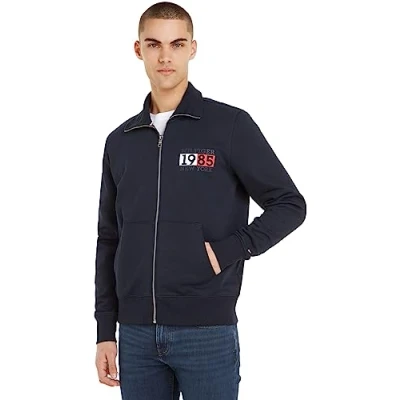 Image de Tommy Hilfiger NEW YORK FLAG ZIP Through Sweat zippé, Homme, Taille: Large, Desert sky