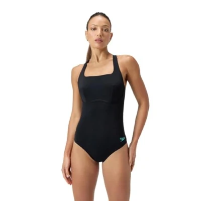 Image de Speedo Womens FLEX BAND Swimsuit WITH Built IN SWIM BRA Maillot de bain, Femme, Taille: 38, Anthracite