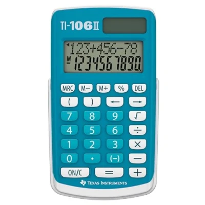 Image de Texas Instruments TI 106 II Calculatrice Scientifique Solaire, Une de Poche Durable et Facile à Utiliser avec Quatre opérations arithmétiques Base, en/GR/DE/FR