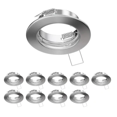 Image de ledscom.de 10 cadres d&#039;encastrement au plafond FERE, rond, chrome mat