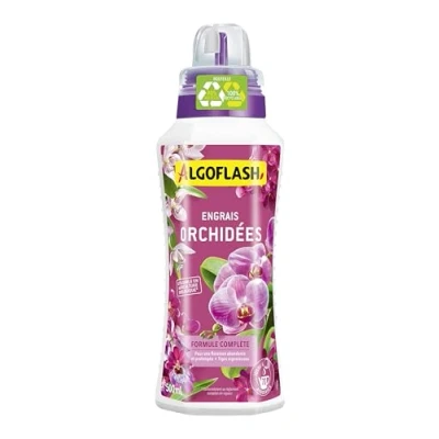 Image de Algoflash Engrais Liquide Orchidées, Utilisable en Agriculture Biologique, Bouchon Doseur Inclus 500 mL