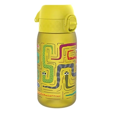 Image de Ion8 Gourde Enfant, 350ml, Anti Fuite, Facile à Ouvrir, Verrouillage Sécurisé, Lavable en Lave Vaisselle, Sans BPA, Poignée de Transport, Nettoyer, Carbone Neutre, Motif Serpents