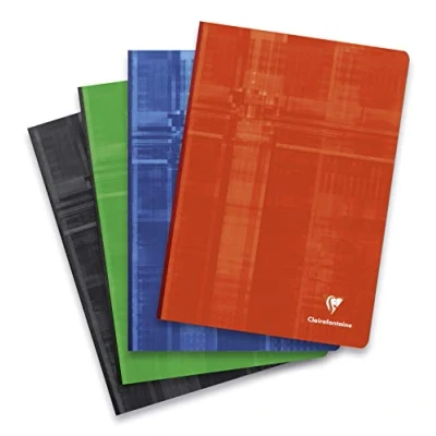Image de Clairefontaine 69141C Un Cahier Brochure Dos Toilé A4 21x29,7 cm 192 Pages Grands Carreaux Papier Blanc 90 g Couverture Carte Pelliculée Couleur Aléatoire