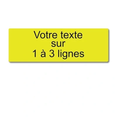 Image de Plaque gravée personnalisée 1 à 3 lignes 20x6.5cm autocollante Jaune