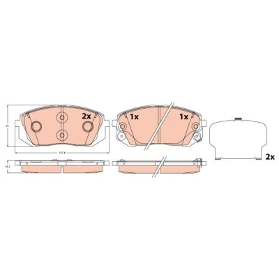Image de TRW GDB2308 Jeu de plaquettes frein avec indicateur d&#039;usure accessoires