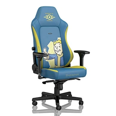 Image de noblechairs NBL HRO PU FVT Siège pour jeu vidéo de sur PC rembourré Bleu, Jaune Neuf