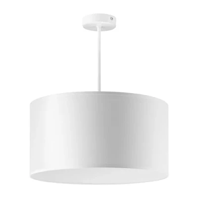 Image de Miratic Suspension Luminaire avec Source Lumineuse Remplaçable Plafonnier pour Ampoule à Culot E27 max. 60W (Ampoule Non Incluse) Abat Jour en Tissu Version Courte (blanc)