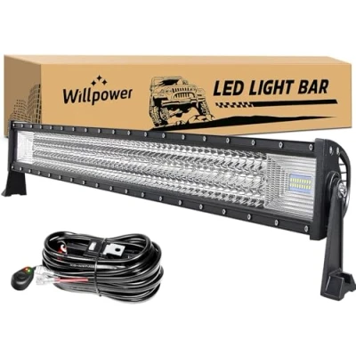 Image de Willpower Bar a LED, 42&#039;&#039; 540W Triple rangée Faisceau combiné Barre de LED avec 12V câblage kit Rampe Phare Projecteur pour Offroad Véhicules Voiture camions ATV