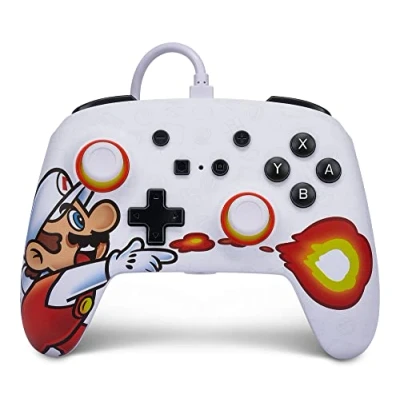 Image de Manette filaire améliorée pour Nintendo Switch PowerA Fireball Mario Neuf