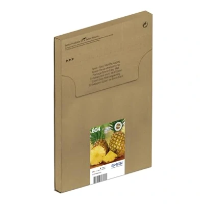 Image de EPSON EasyMail Multipack 604 Ananas, Cartouches d&#039;encre d&#039;origine, 4 Couleurs : Noir, Cyan, Magenta, Jaune, Format boîte aux Lettres, XP 2200 2205 3200 3205 4200 WF 2910 2930 2950