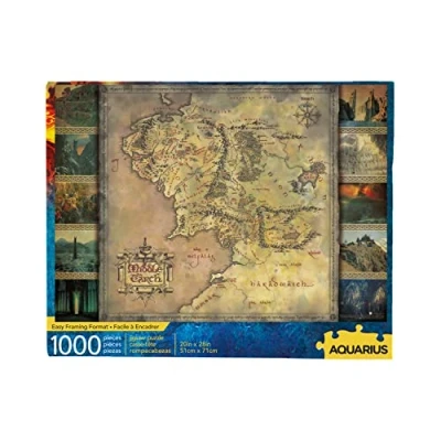 Image de AQUARIUS 65370 Lord of The Rings Map 1000 Piece Jigsaw Puzzle, Multi Colored, One Size