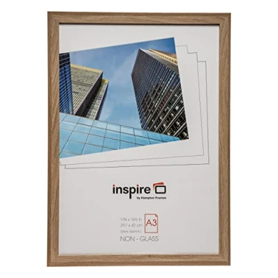Image de Hampton Frames Sorbonne SORA3NG Cadre photo effet bois, façade en plexiglas, format A3, 30 x 42 cm marron