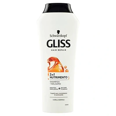 Image de Schwarzkopf Gliss Shampooing et Balsamo 2 en 1 Nutriment, 225 ml