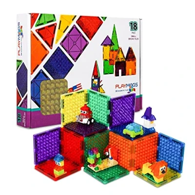 Image de Playmags tuiles magnétiques, Briques de Construction Blocs magnétiques exclusifs, développement des compétences, 3 Ans et Plus (Petites Briques)