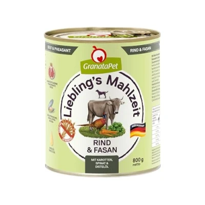 Image de GranataPet Liebling&#039;s Repas Boeuf &amp; Faisan Aliment Humide pour Chien sans céréales et Sucre, 6 x 800 g
