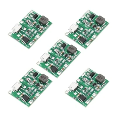 Image de YINETTECH 5 Pièces Modules de Chargeur 2A 18650 Li ION pour Batterie Rapide 3,7 V Boost à 5V 9V 12V avec Protection Contre Les Surcharges Équipements Alimentés par