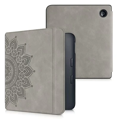 Image de kwmobileÉtui Compatible avec Kobo Libra 2 Coque Étui à Rabat magnétique tabletteeReader Similicuir Gris