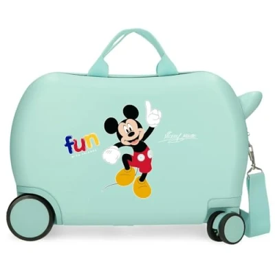 Image de Disney Valise Rigide pour Enfant avec Fermeture à Combinaison latérale 4 Roues Bagage Main fabriquée en ABS, Un matériau et léger., Amis,