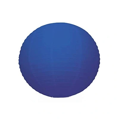Image de Lanterne Japonaise Bleu Foncé, diam. 35 cm, Lampion Boule Papier Marine, à Suspendre