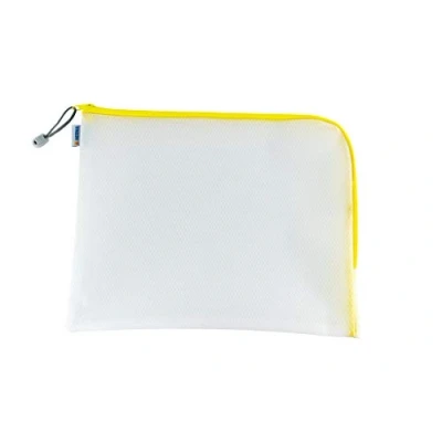 Image de HERMA 20017 pochette à documents A4 avec fermeture éclair (36 x 28 cm) grande transparente zip pour documents, dossiers, jouets, sac de rangement, jaune