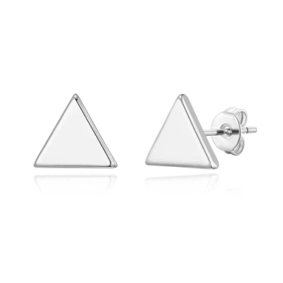 Image de Boucles d&#039;Oreilles Triangle Plaqué Argent