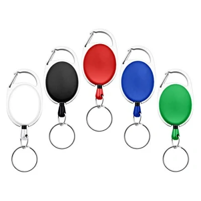 Image de Fushing 5 porte badges rétractable mousqueton bobines clés chaînes avec métal bague fendue