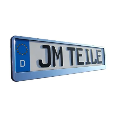 Image de jm.store 2 x Support de Plaque d&#039;immatriculation Argent Brillant Chrome Silver 05