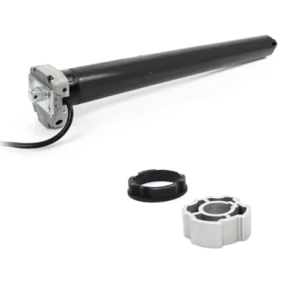 Image de Moteur filaire (4 fils) Avosdim volet roulant de 20 à 160kg (10 80nm), pour axe octo 60mm, ZF54, ZF64,ZF80 diam 35mm,45mm,55mm (Moteur + adaptation, Secours 80Nm(160kg) ø55 adaptations ZF80)